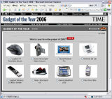 クリックするとGadget of the Year 2006のページへ