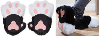 Twitchy Kitty Cat Paw Slippers with Sound